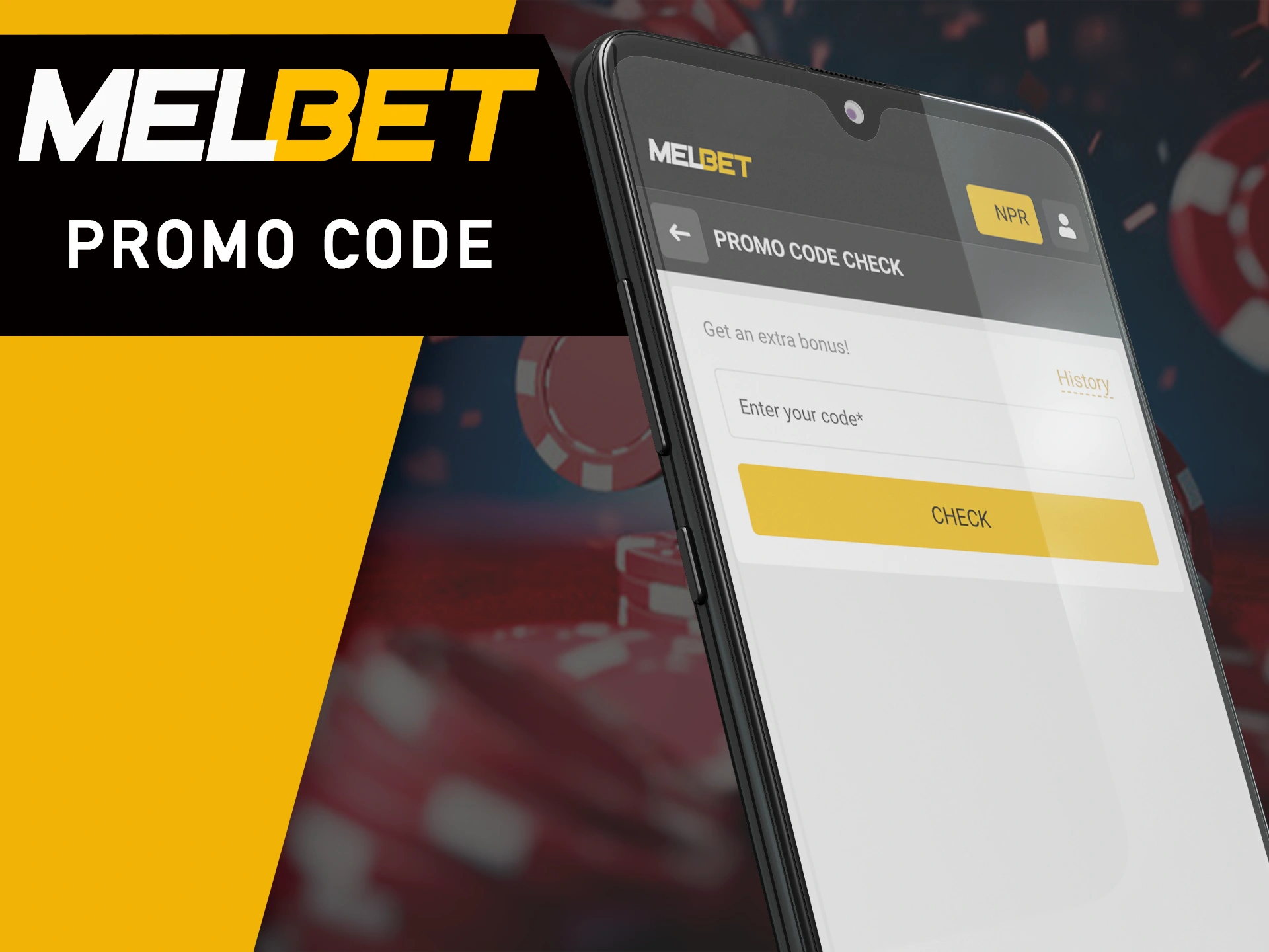 Use a promo code to get extra bonuses on the MelBet app.