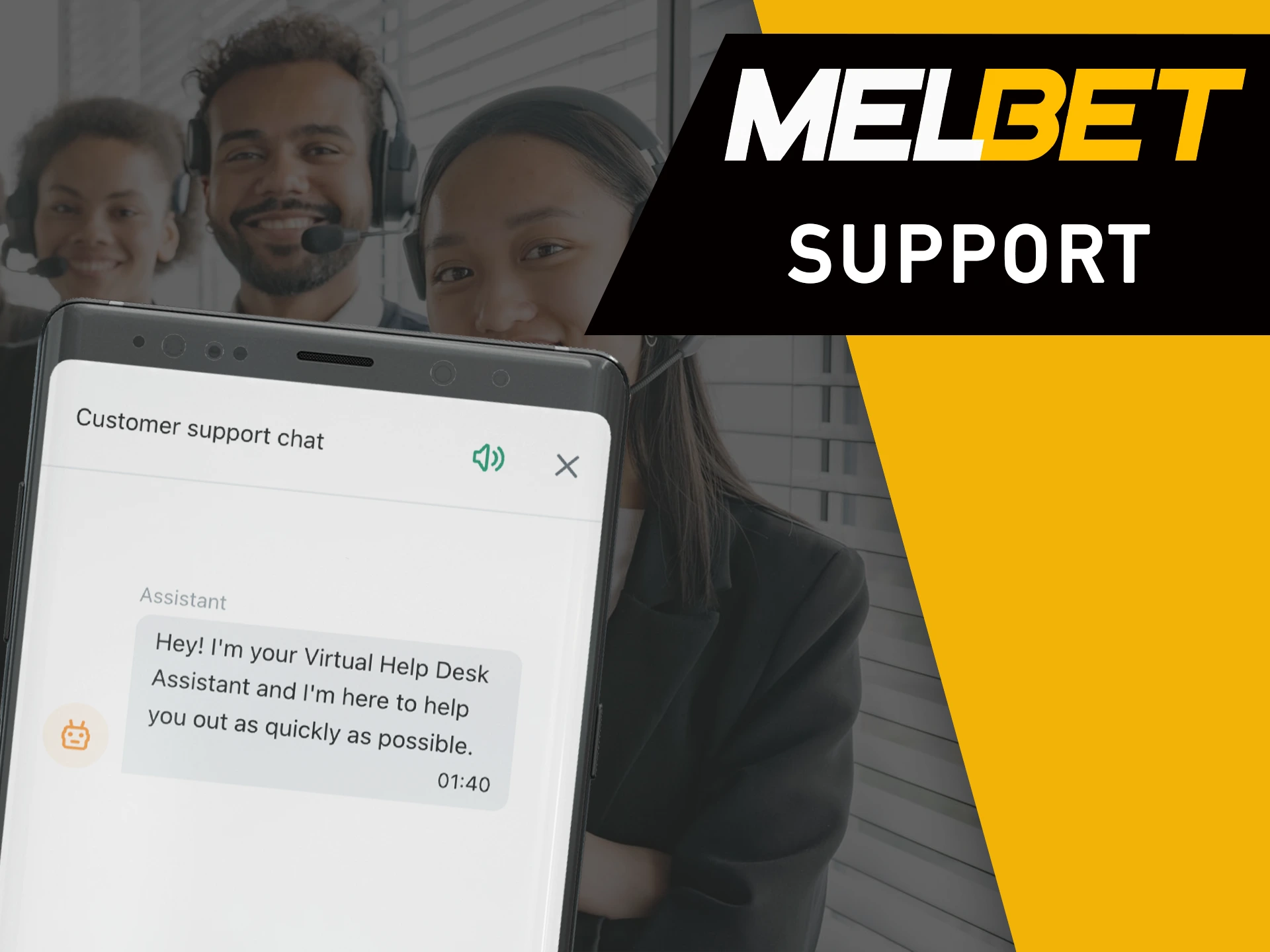 Take advantage of the support if needed in the MelBet app.