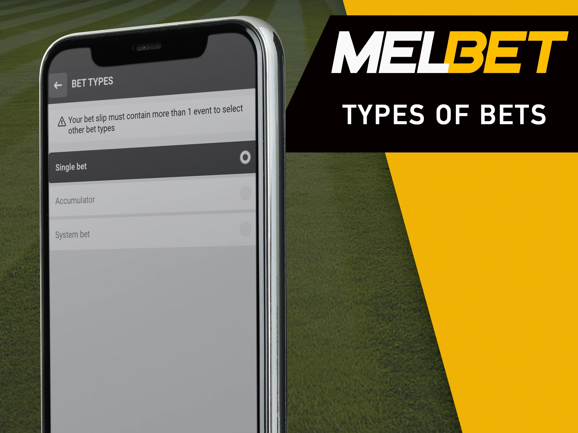 Choose the right type of bets for you in the MelBet mobile app.