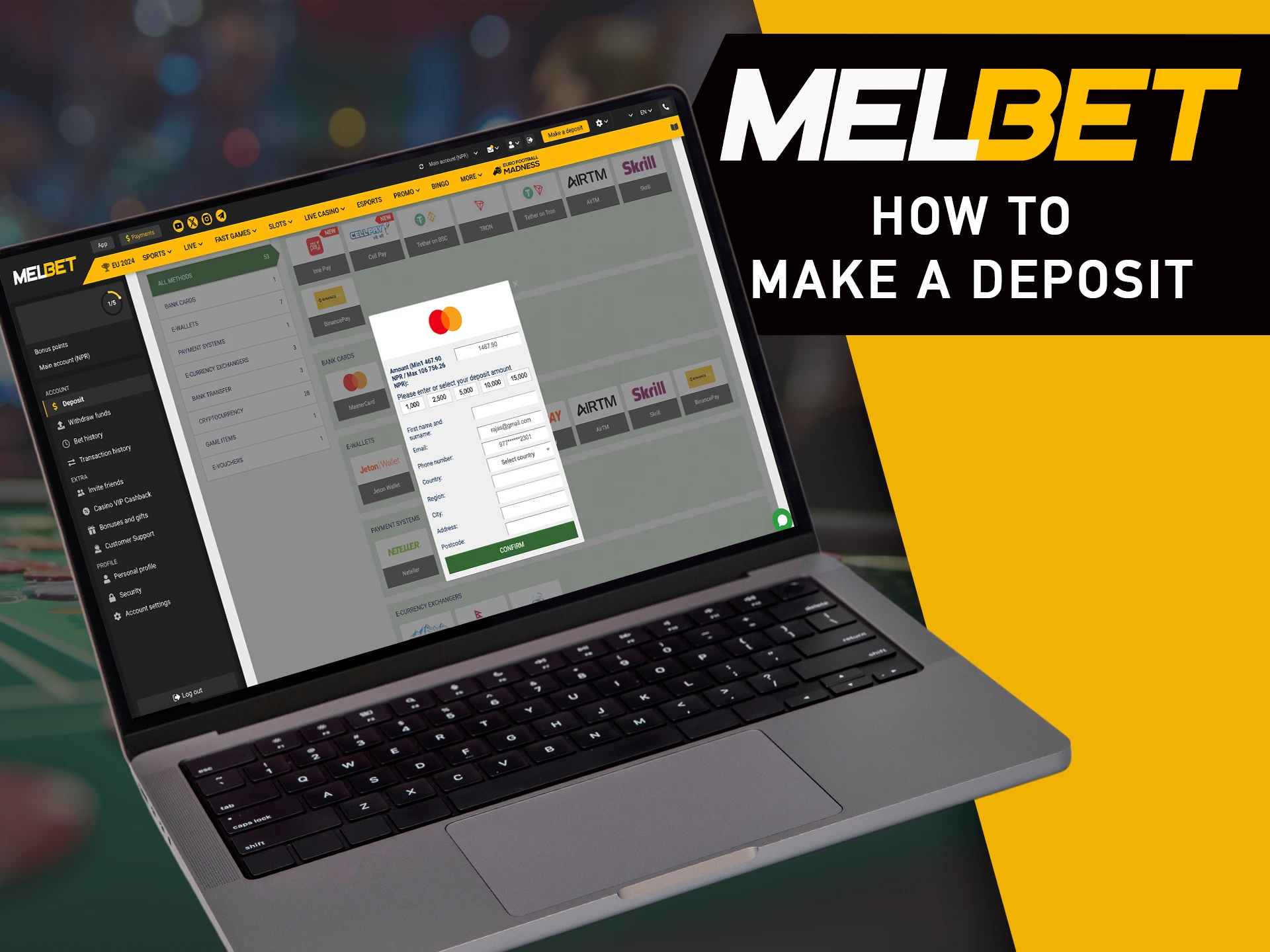 Learn how to make a deposit at MelBet.