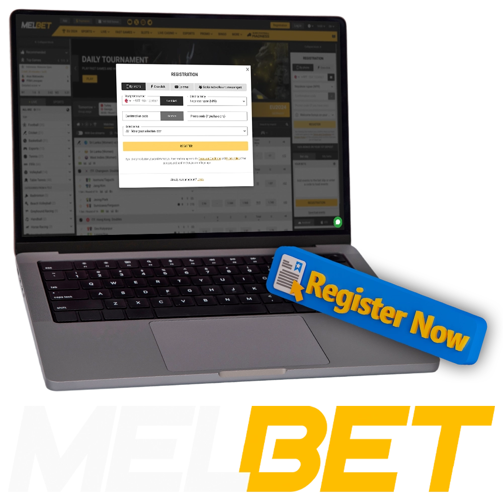 Register at MelBet and start betting.