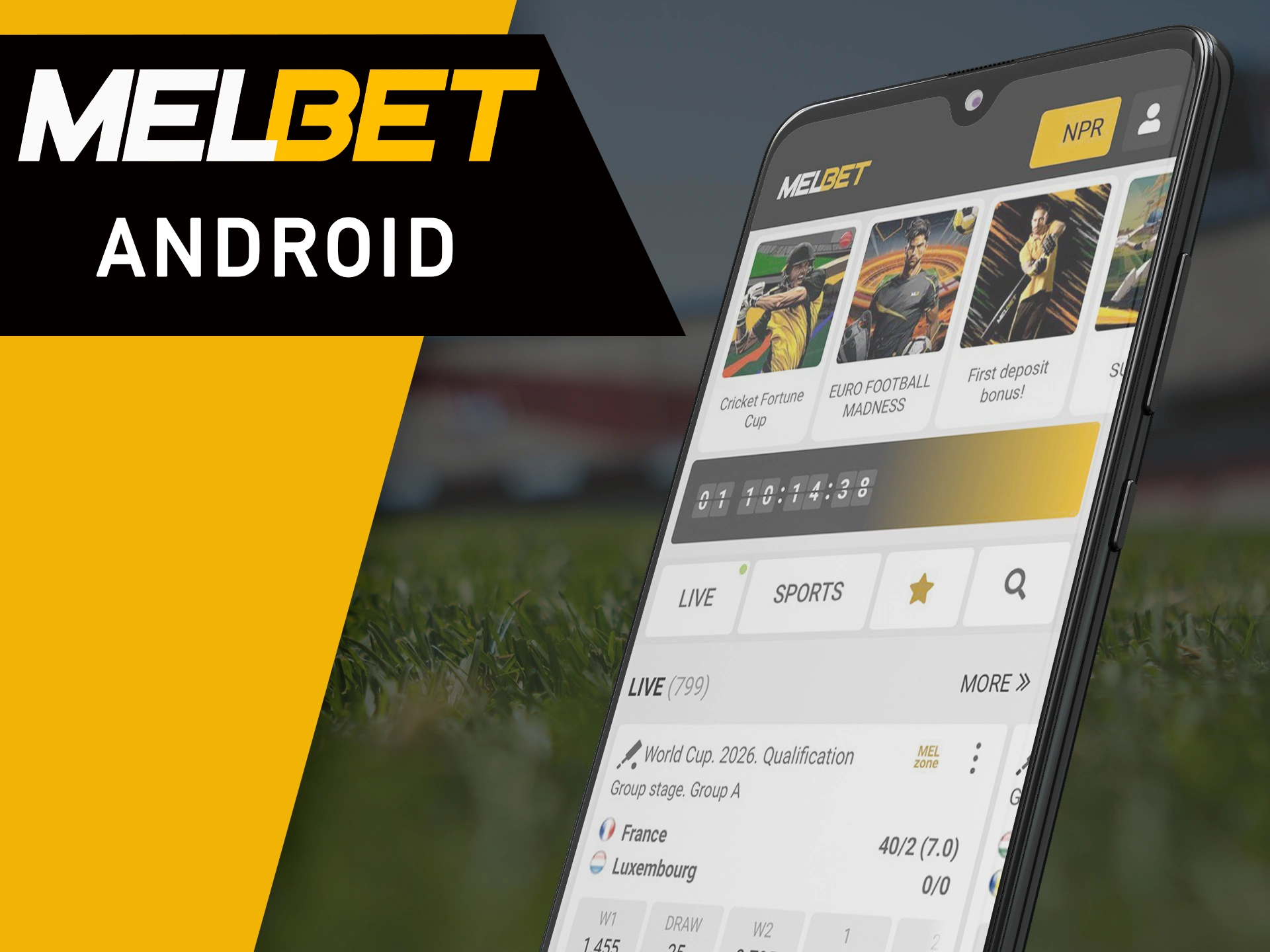 Play at MelBet on your Android device.