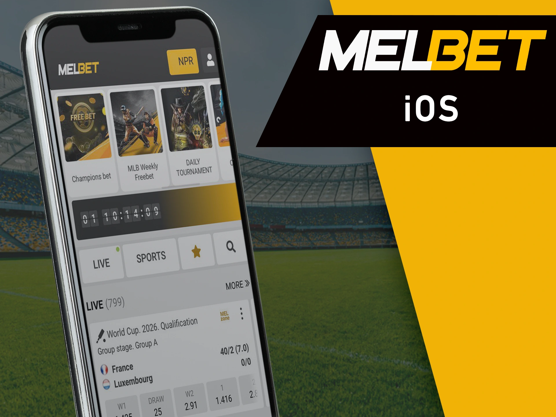 Pick up your winnings in the MelBet mobile app on your iOS device.