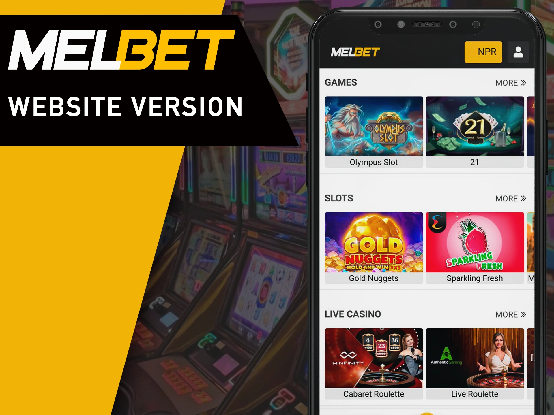 Try the mobile version of the MelBet website.