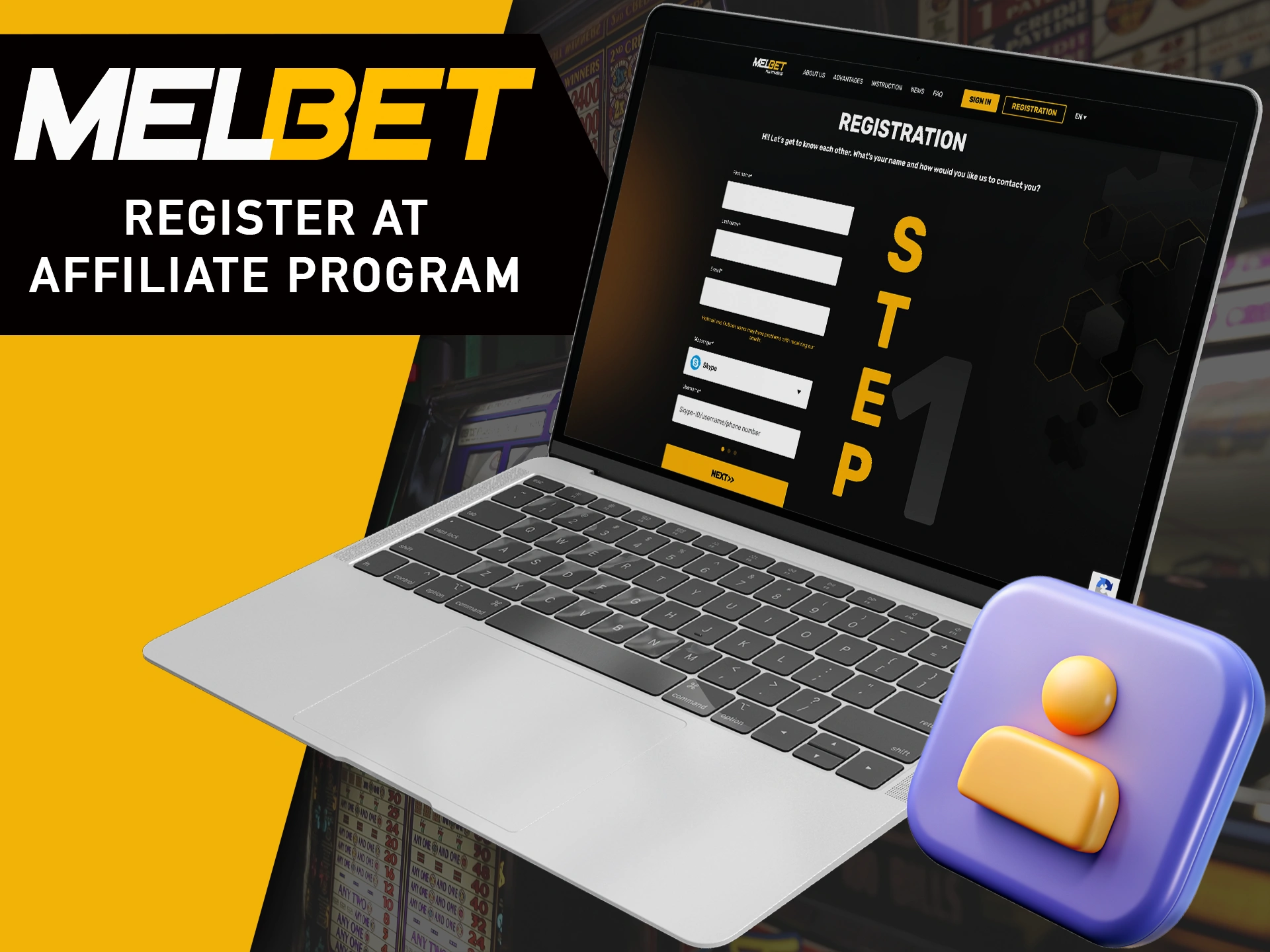 Register your account in the MelBet program.