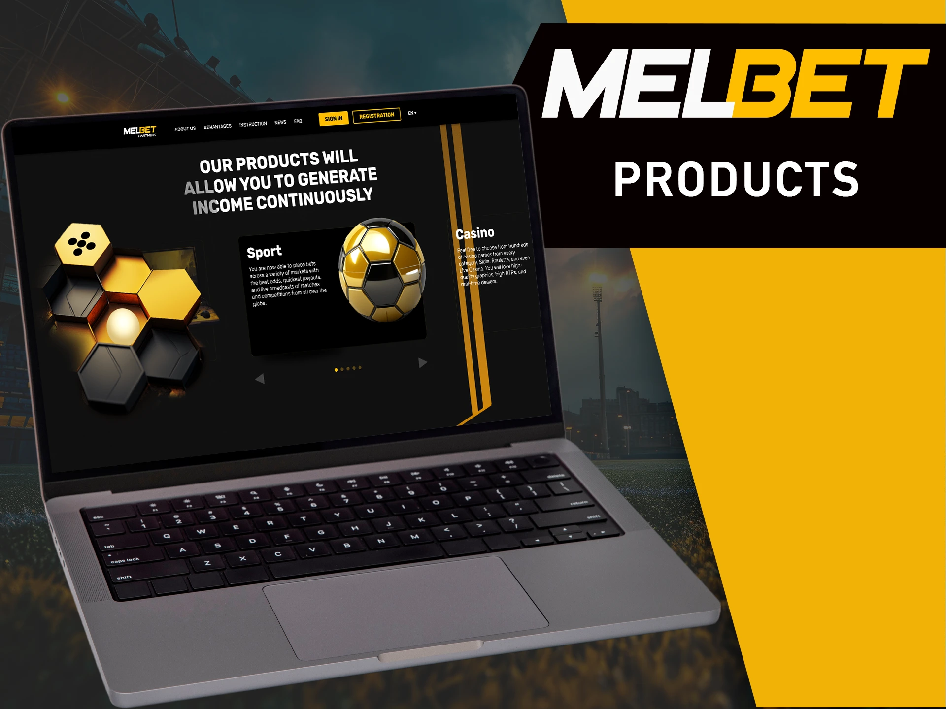 Learn about the affiliate program products from MelBet.