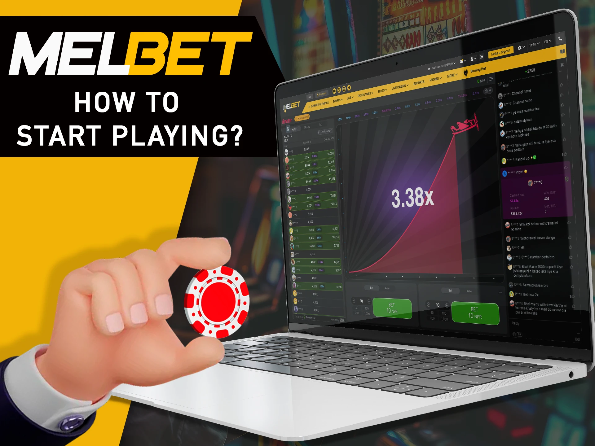 Learn how to start playing Aviator at MelBet.