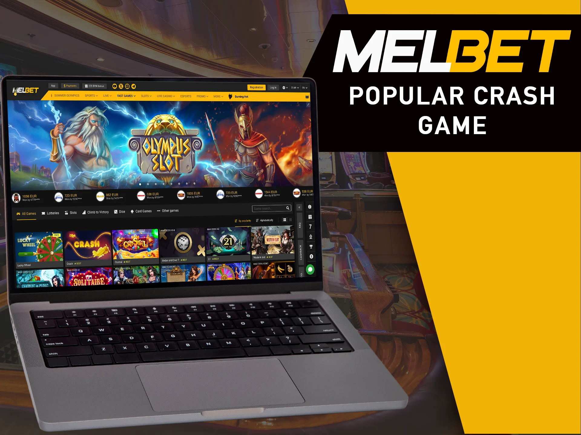 Find a crash game for you in the MelBet catalog.