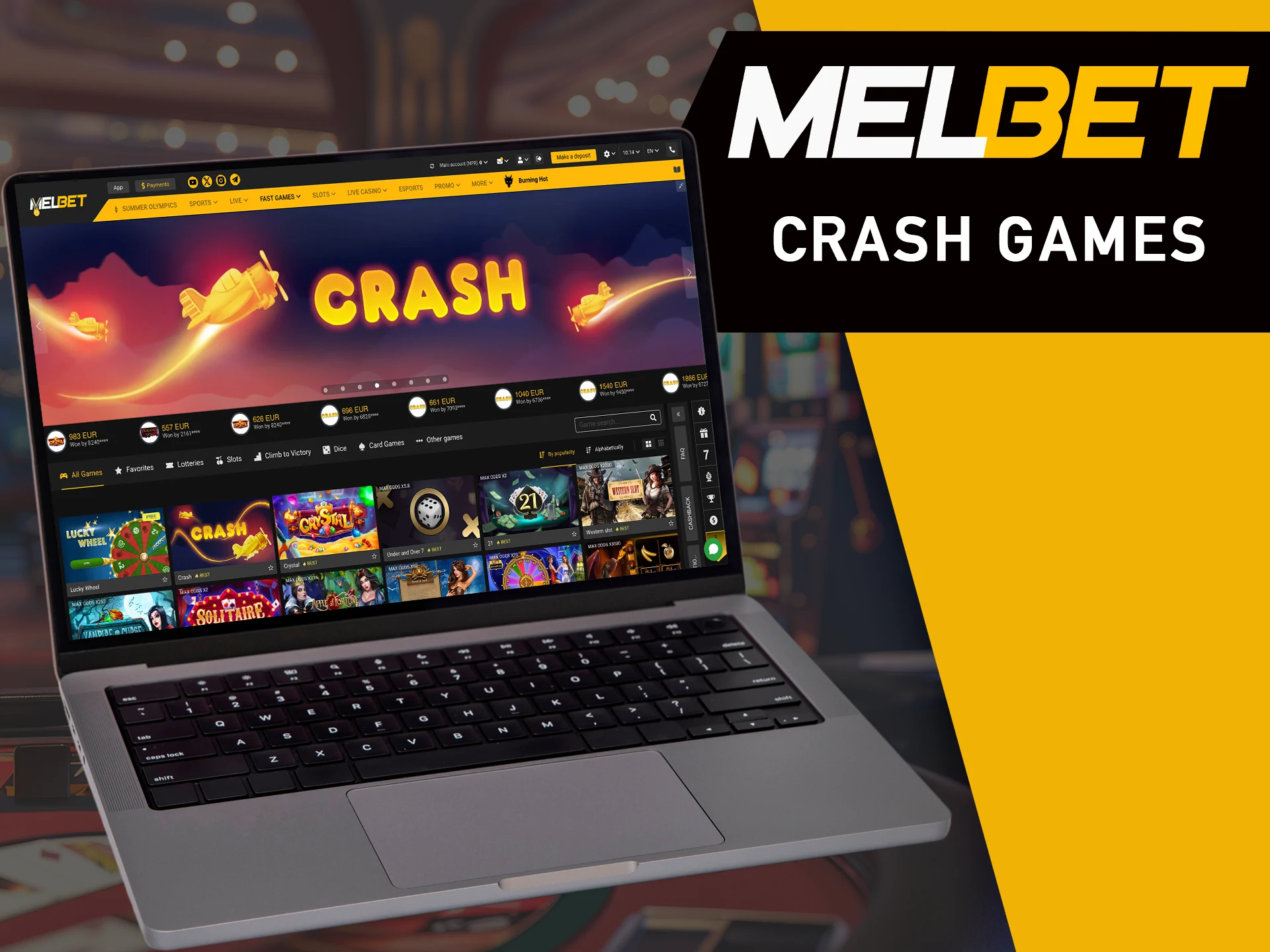 Grab the best odds in MelBet crash games.