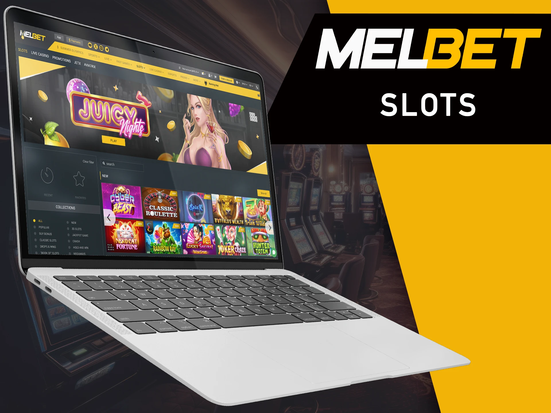 Explore MelBet's range of slot games.