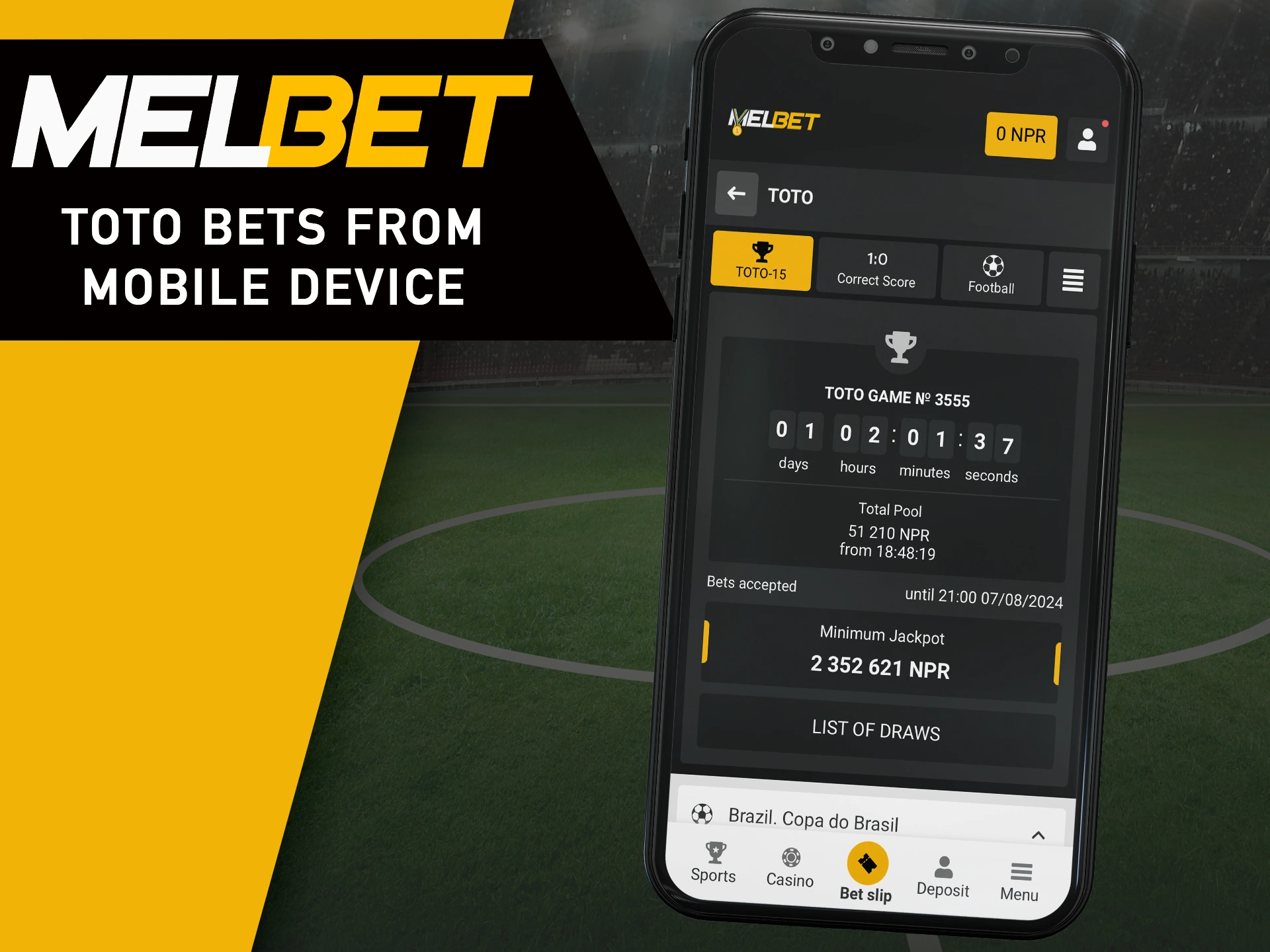 Make sports predictions on your smartphone with MelBet.