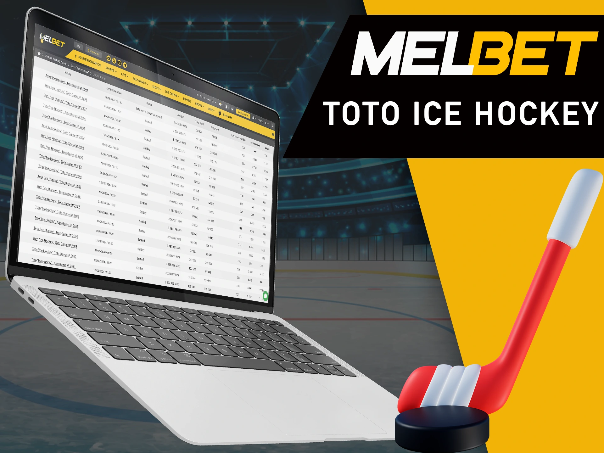 Make hockey predictions with MelBet.