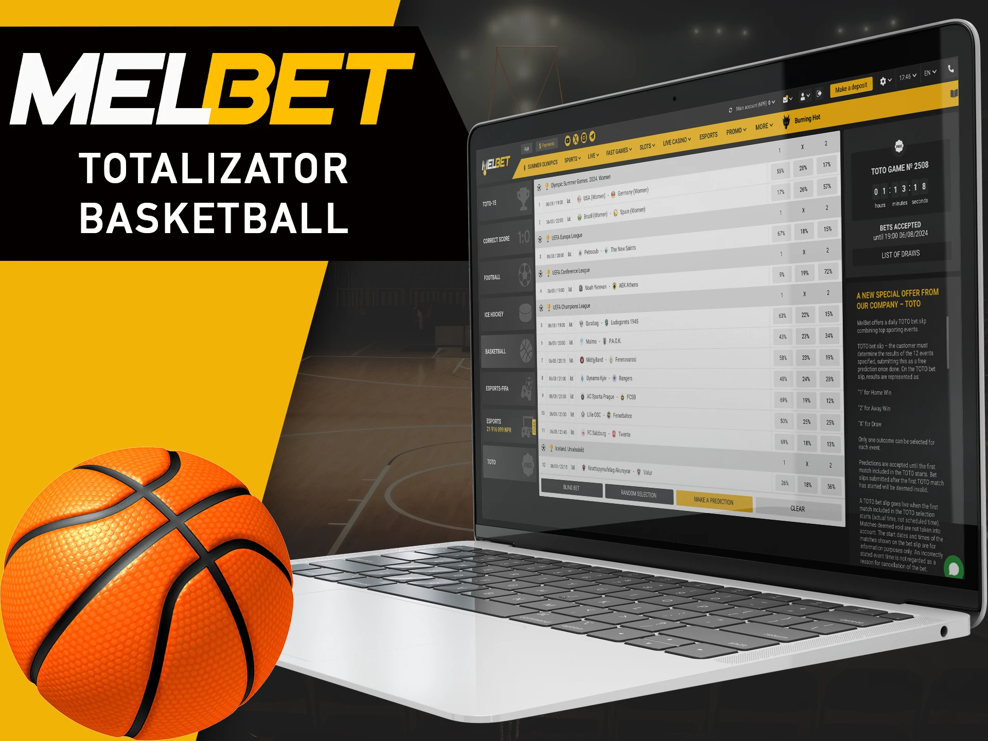 Choose your favorite teams and place your bets at MelBet.